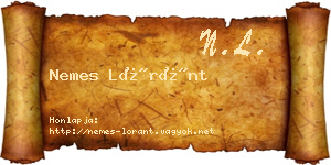 Nemes Lóránt névjegykártya