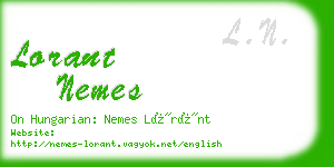 lorant nemes business card